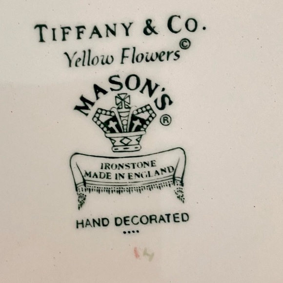 Tiffany & Co. Yellow Flowers Salad Plate, Made by MASON'S ® - Picture 5 of 15